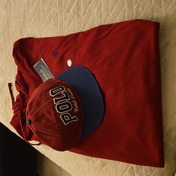 NWT POLO by RL, LOGO Twill Ball Cap. Adjustable strap. Burgundy Blue White. - Picture 2 of 9
